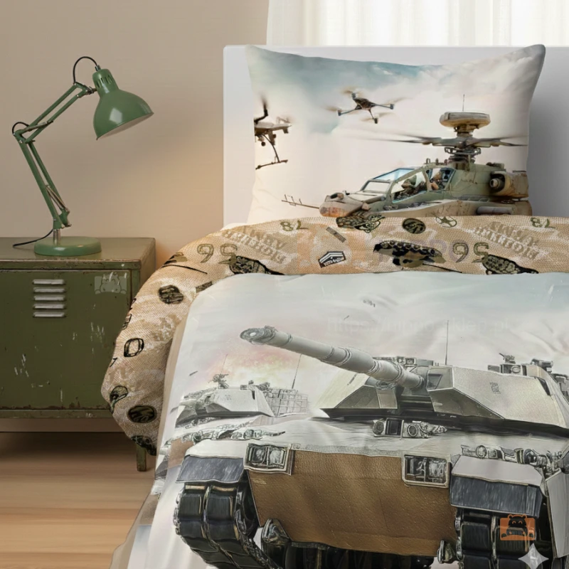Bawełniana pościel czołg śmigłowiec 5864 120x160 50x60 cm