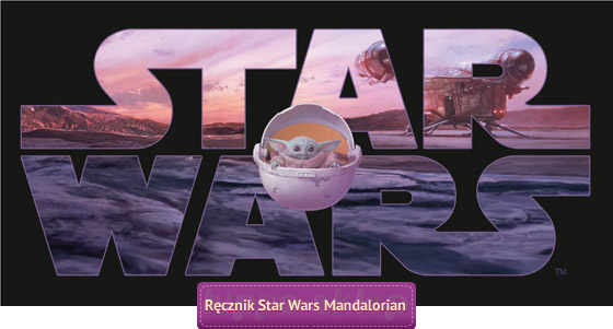 Ręcznik Mandalorian Star Wars Yoda 70x140, czarny