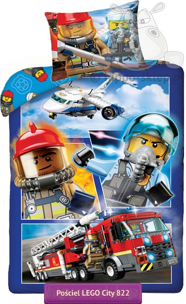 Lego CITY Straż Pożarna pościel 140x200 i , niebieska