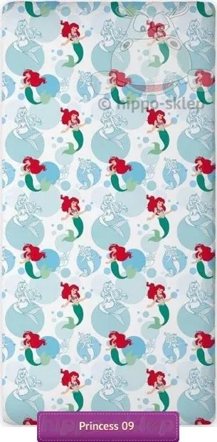 Prześcieradło dla dzieci Princess Ariel 90x200 z gumką