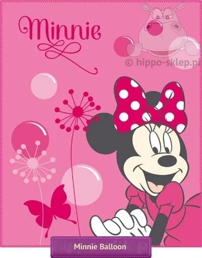 Koc polarowy z Myszką Minnie Mouse, 110x140 różowy