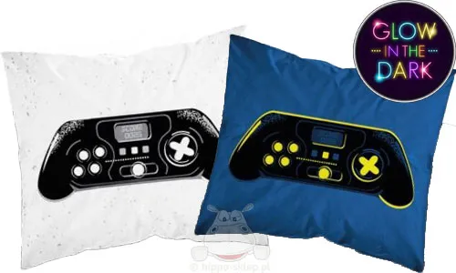 Świecąca w ciemności powłoczka z motywem pada do gier 50x80 cm