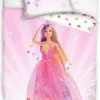 Różowa pościel z lalką Barbie 140x200, 150x200
