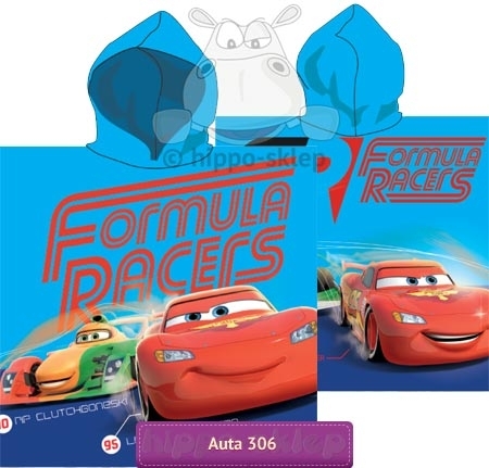 Ręcznik dziecięcy poncho Cars Disney 60x120, niebieski