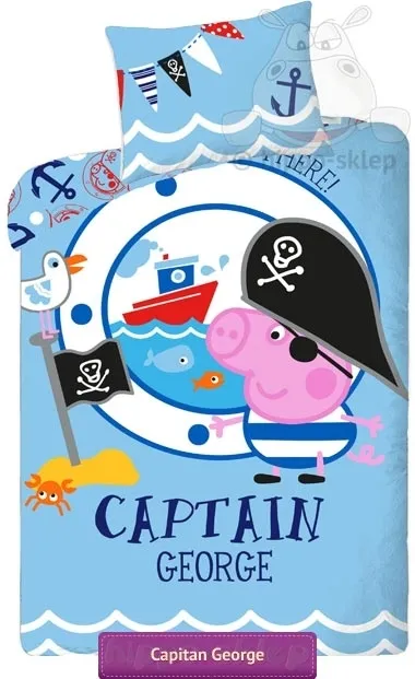Pościel dla dzieci Peppa Pig George PE-651BL Character Word 5055285403225