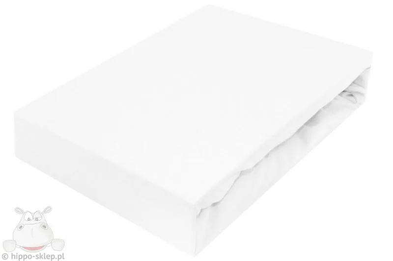 Prześcieradło jersey z gumką białe 140x200