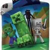 Pościel Minecraft creeper 140x200 lub 140x180, zielona