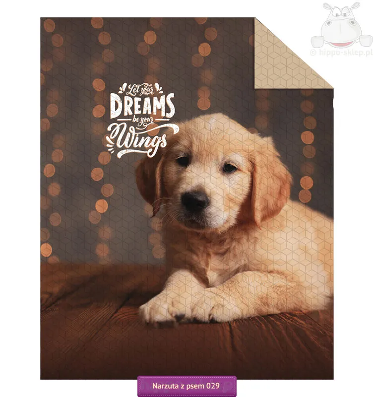 Pikowane nakrycie na łóżko z psem K029