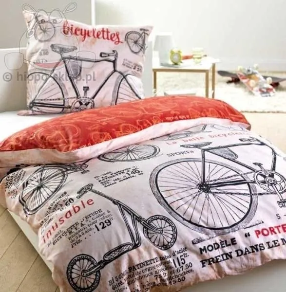 Pościel z rowerami w stylu retro 150x200