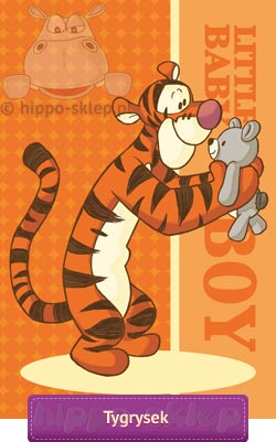 Tygrysek - mały dziecięcy ręcznik do rączek 40x60, pomarańczowy