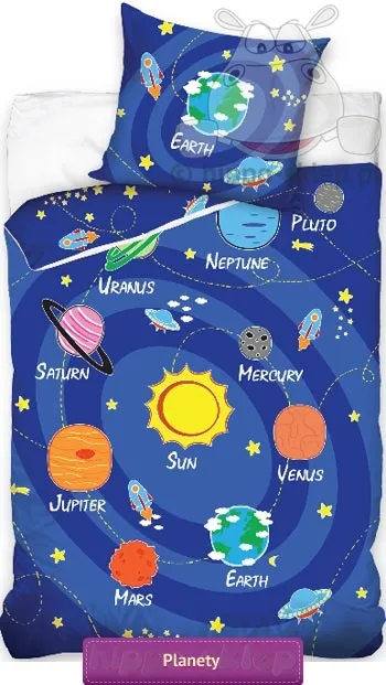 Pościel układ słoneczny planety 140x200 i 150x200