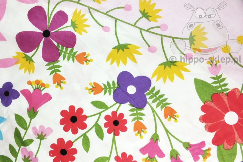 Świecąca w ciemności pościel z motywem kwiatów