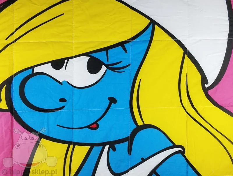 Narzuta Smerfetka dla dziewczynki, różowa - pikowanie i nadruk