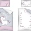 Pościel do łóżeczka z jednorożcem i metryczką 2929B 90x130