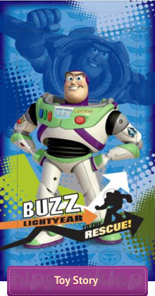 Ręcznik kąpielowy Toy Story Buzz 70x120, niebieski