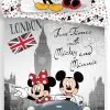 Pościel Mickey i Minnie Londyn 140x200, 140x180, 120x160 cm