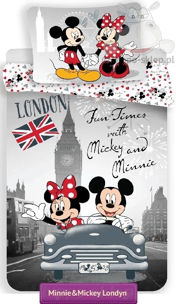Pościel Mickey i Minnie Londyn 140x200, 140x180, 120x160 cm