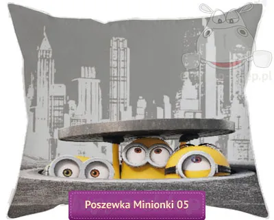 Duża poszewka Minionki 70x80 i 50x80, szara