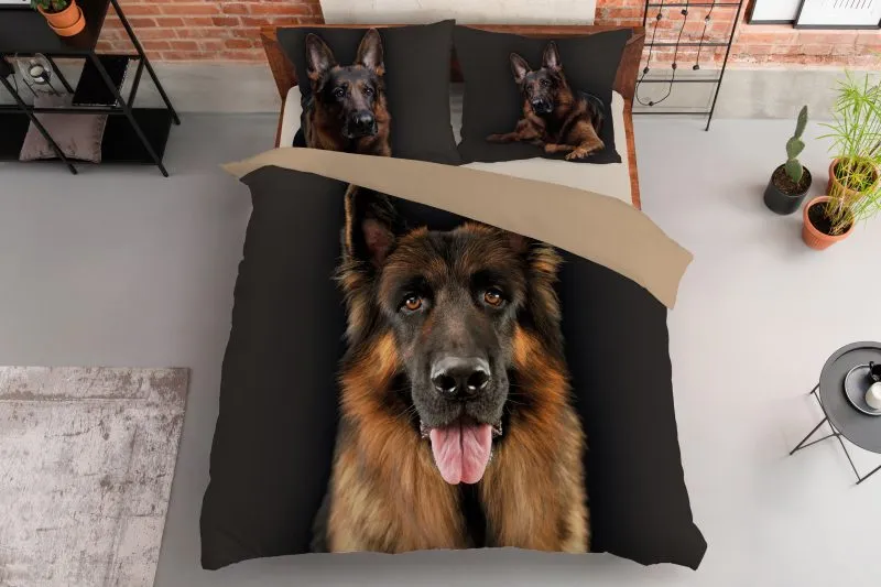 komplety pościeli z owczarkiem alzackim 220x200 + 2x 70x80