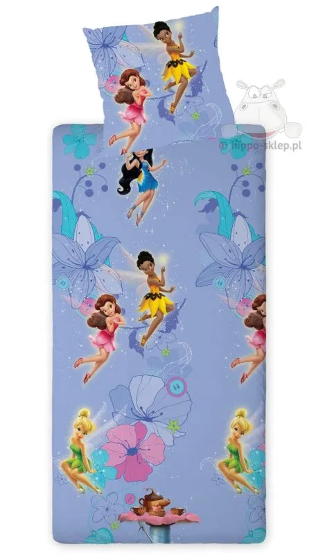 Pościel do przedszkola z Wróżkami 80x200 +40x40, fioletowa