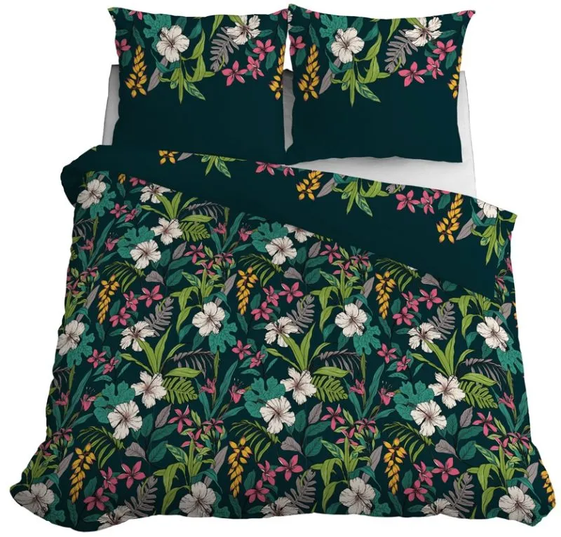 Pościel z motywem botaniczno-florystycznym Home Satin, 200x220