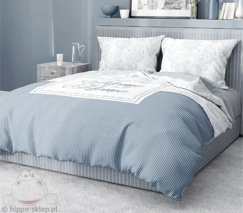 Elegancka pościel dla dorosłych Sweet Home 3181, 160x200 błękitno szara