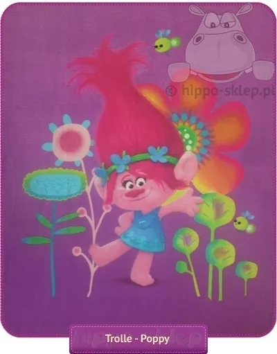 Kocyk polarowy Trolle z Poppy 110x140, fioletowo-rózowy