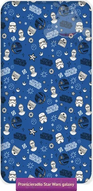Prześcieradło Star Wars 90x200, niebieskie