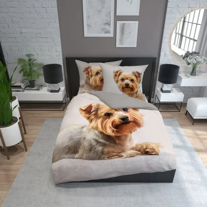 Bawełniana pościel z jorkiem 200x200 + 2x 50x60