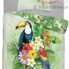 Pościel Tropical z tukanem i papugą 160x200, 150x200 i 140x200