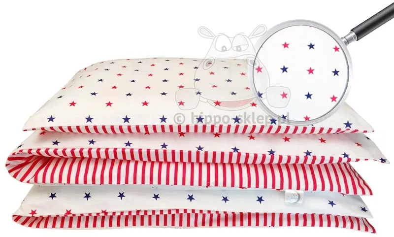 Mała pościel dziecięca gwiazdki czerwone 3 Poldaun