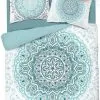 Pościel mandala miętowa 160x200 + 2x 70x80 cm