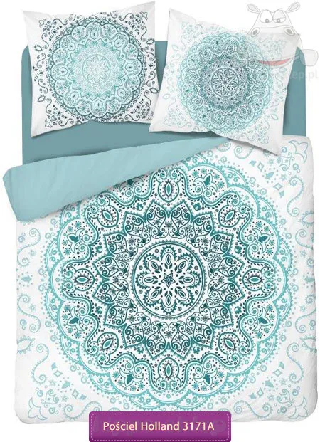Pościel mandala miętowa 160x200 + 2x 70x80 cm