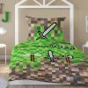 Poszwa na kołdrę i poszewka na poduszkę w stylu Minecraft 160x200