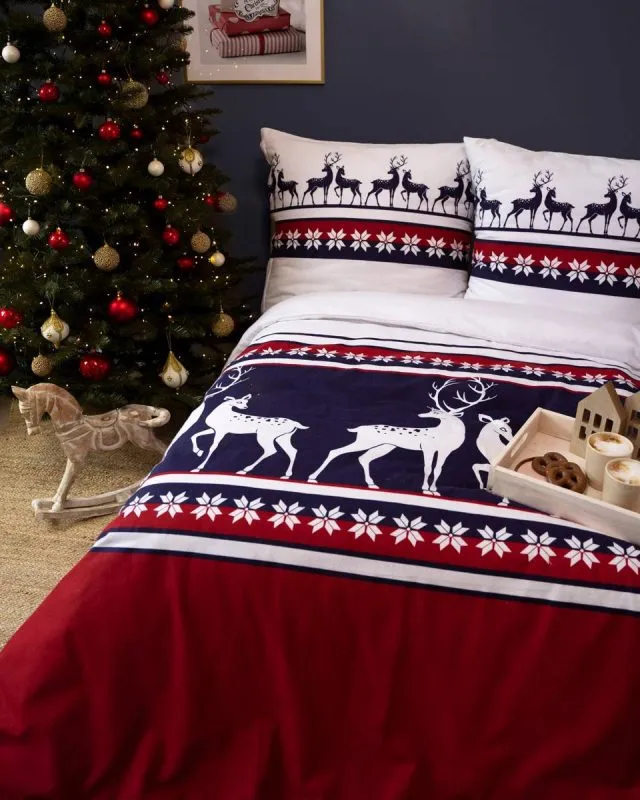 Flanelowe pościele z motywem świątecznym 140x200 + 70x80