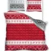 Czerwona pościel z motywem świątecznym 160x200 lub 150x220