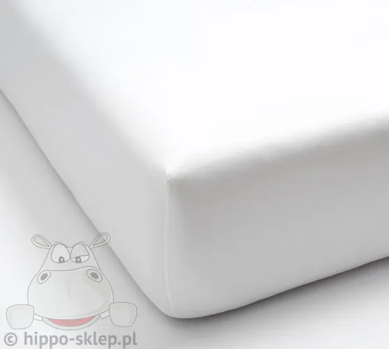Białe prześcieradło jersey z gumką 80x160 i 90x200