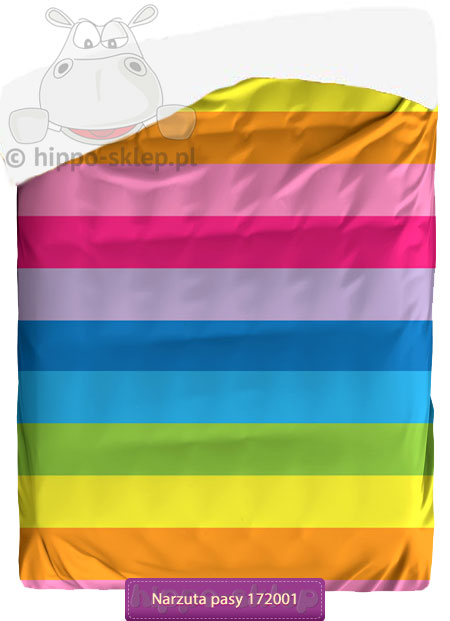 Narzuta, kolorowe nakrycie łóżka w pasy 140x195 cm