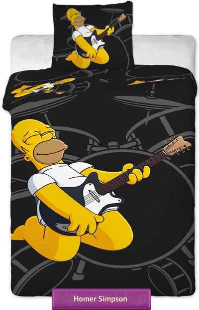 Pościel Homer Simpson gitarzysta 140x200, czarna