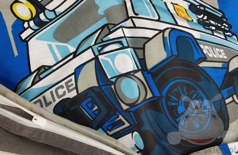 Pościel z samochodem Policyjnym Lego - zapięcie