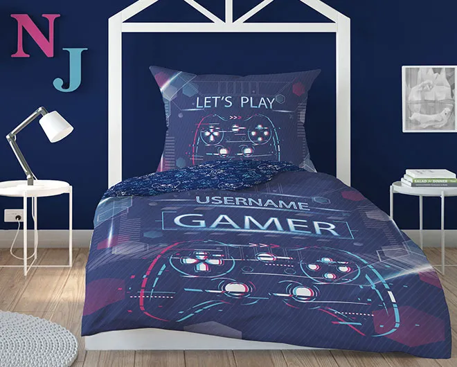 Młodzieżowa pościel gamer z padem dla chłopców 135x200, 140x160