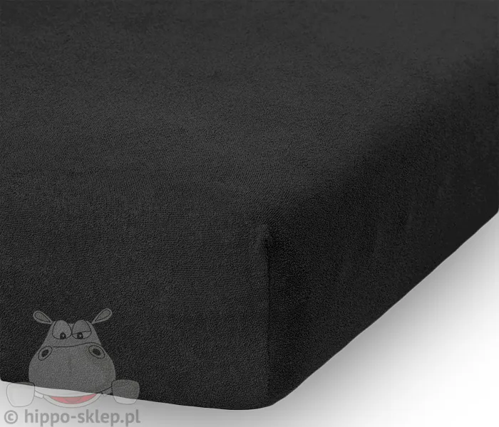 Czarne prześcieradło frotte z gumką 80x160, 90x120, 140x200
