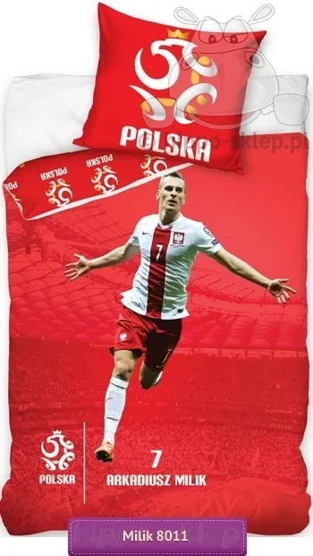 Pościel piłkarska z Arkadiuszem Milikiem 160x200 lub 140x200