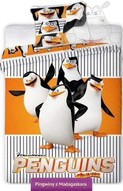 Pościel dla dzieci Pingwiny z Madagaskaru 140x200 i 135x200