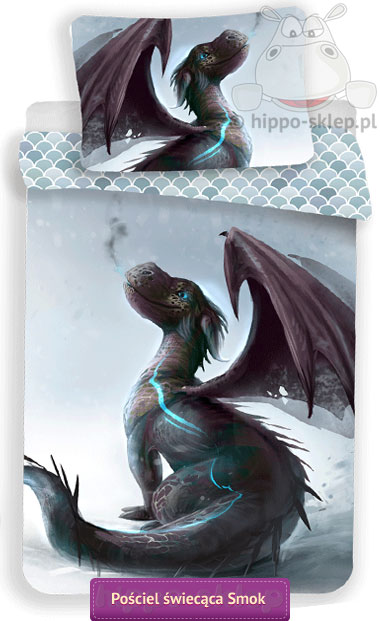 Dragon - święcąca pościel ze smokiem, 140x180, 120x160, 100x160, szara