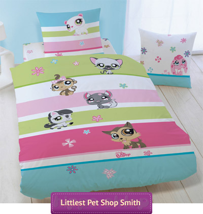 Pościel Littlest Pet Shop Smith 140x200 i 160x200, w kolorowe paski