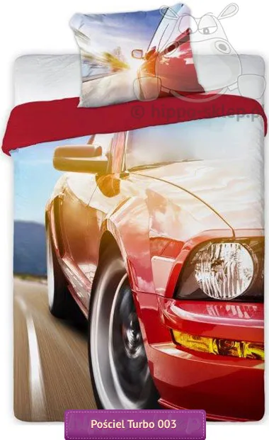 Pościel czerwony samochód Turbo 140x200 i 150x200 cm