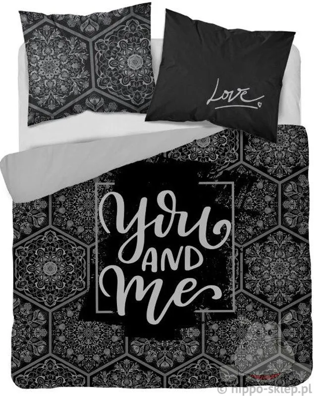 Czarna pościel You and Me 160x200