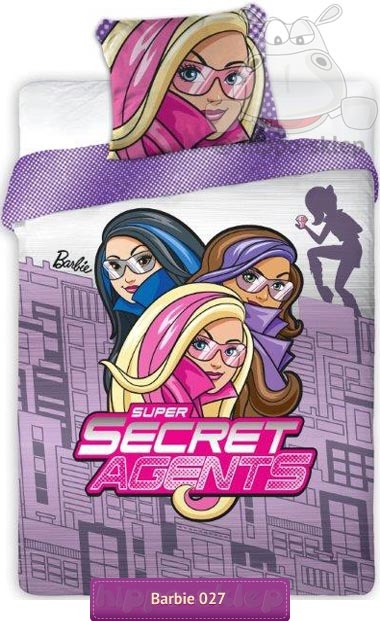 Pościel tajne agentki Barbie Mattel 140x200 i 160x200, fioletowa