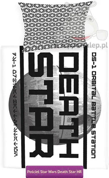 Pościel Star Wars Death Star 140x200, czarno-biała